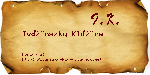 Ivánszky Klára névjegykártya